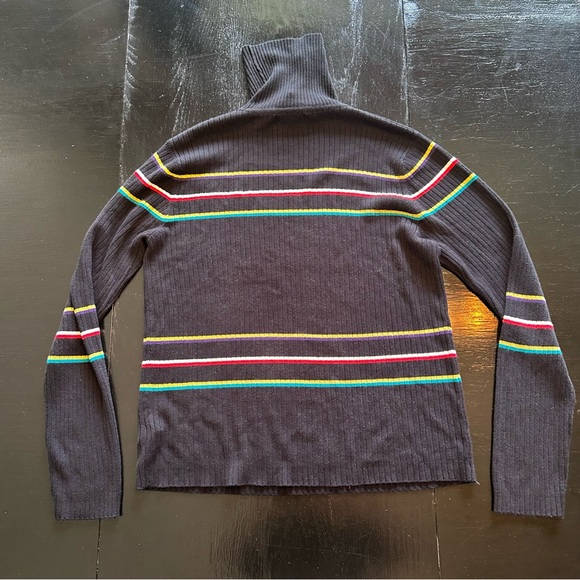 Retro Evan Picone Blue Striped Colorful Pride LGBT Sweater - Picture 9 of 9